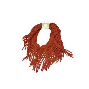 Women Winter Warm Infinity Long Circle Cable Knit Cowl Neck Tassel Scarf Shawl